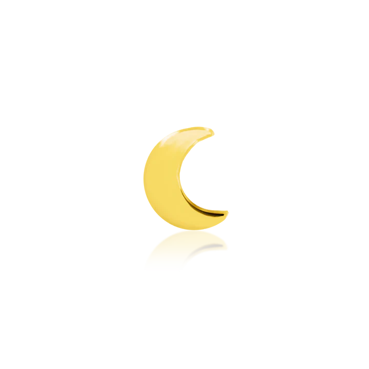 Solid 14k Gold Crescent Moon - Threadless End by Junipurr Jewelry