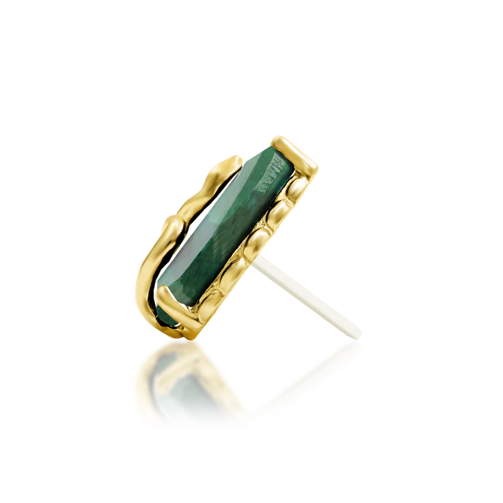 Hecate - Moss Agate Serpent Threadless End by Junipurr Jewelry