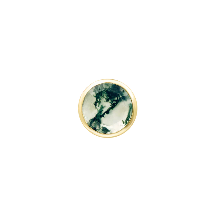 Moss Agate Cabochon Threadless End by Junipurr Jewelry