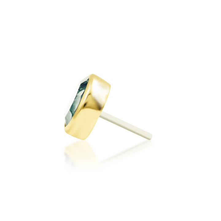 Moss Agate Cabochon Threadless End by Junipurr Jewelry