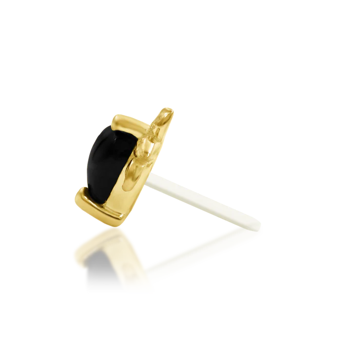 Salem - Black Onyx Heart Threadless End by Junipurr Jewelry