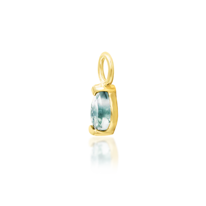 Moss Agate Pear Charm - "Ursula II" by Junipurr Jewelry