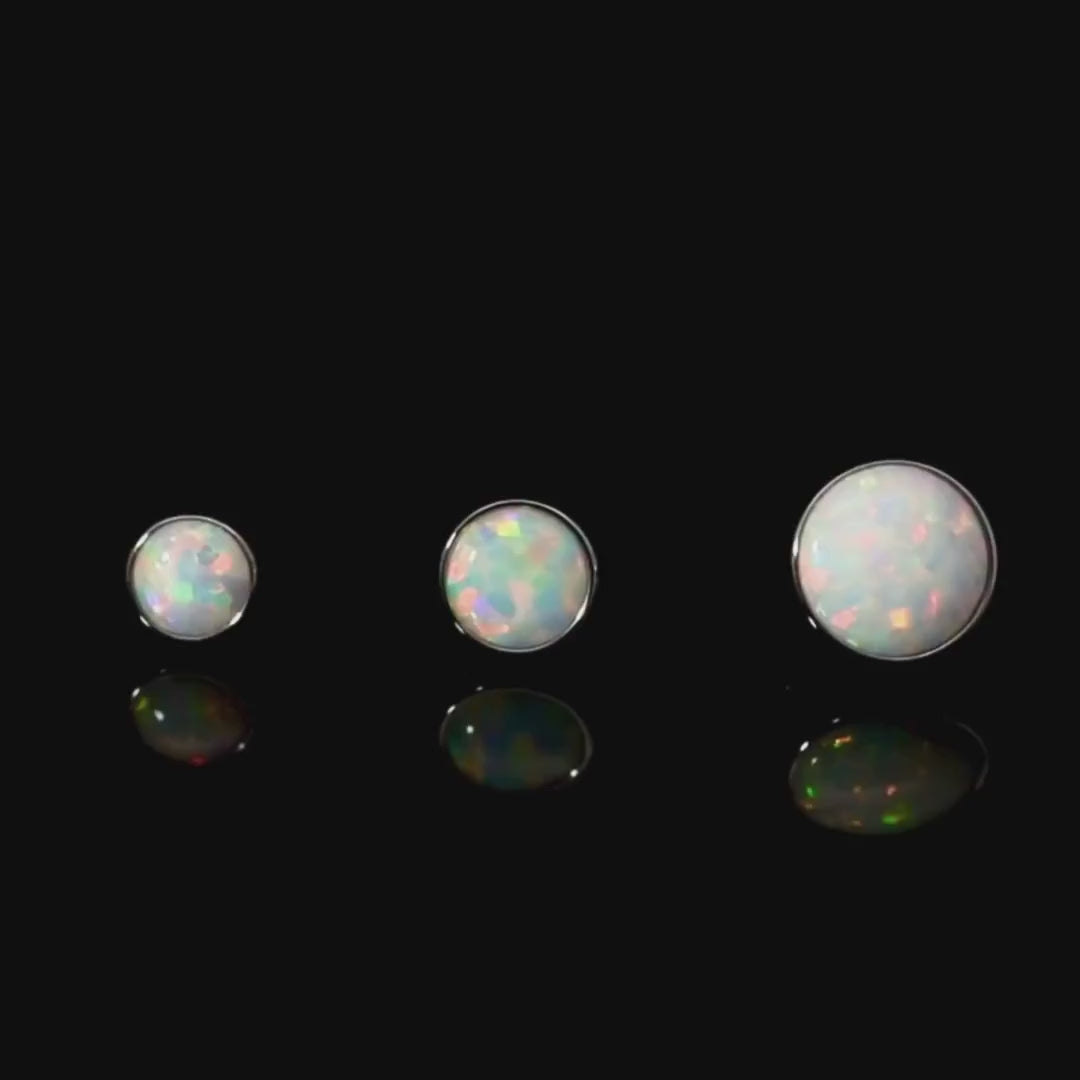 IN STOCK | Bezel-set Opal & Gemstone Cabochon Ends | Junipurr Jewelry