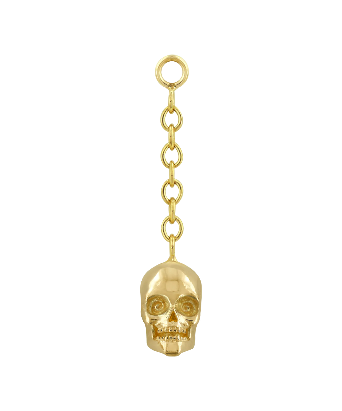 18K Solid Gold Skull Charm by Anatometal Jewelry