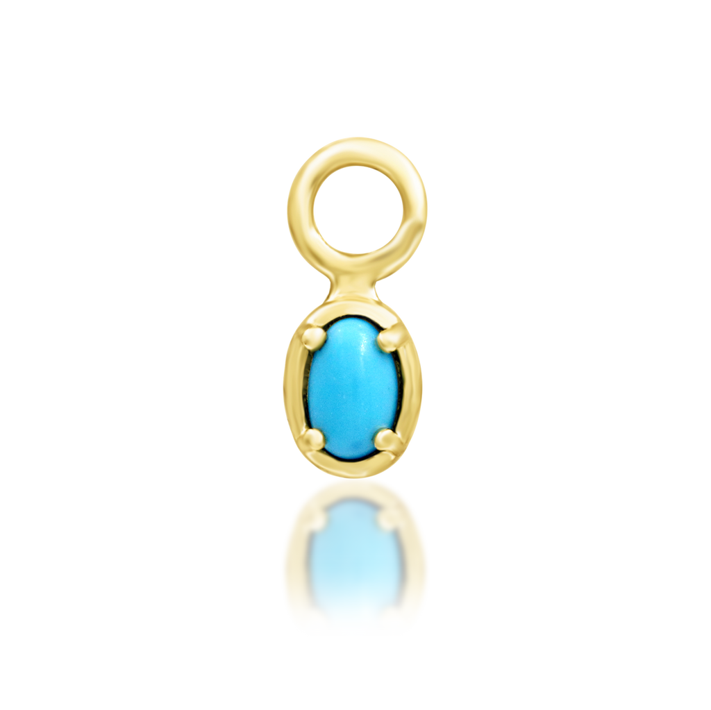 "Micah" - 14K Gold Turquoise Teardrop Charm (for hoops) by Junipurr Jewelry