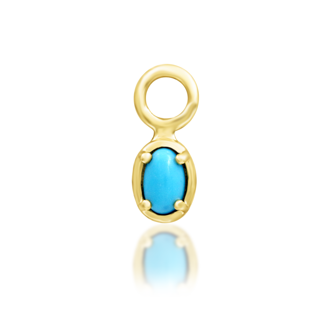 "Micah" - 14K Gold Turquoise Teardrop Charm (for hoops) by Junipurr Jewelry