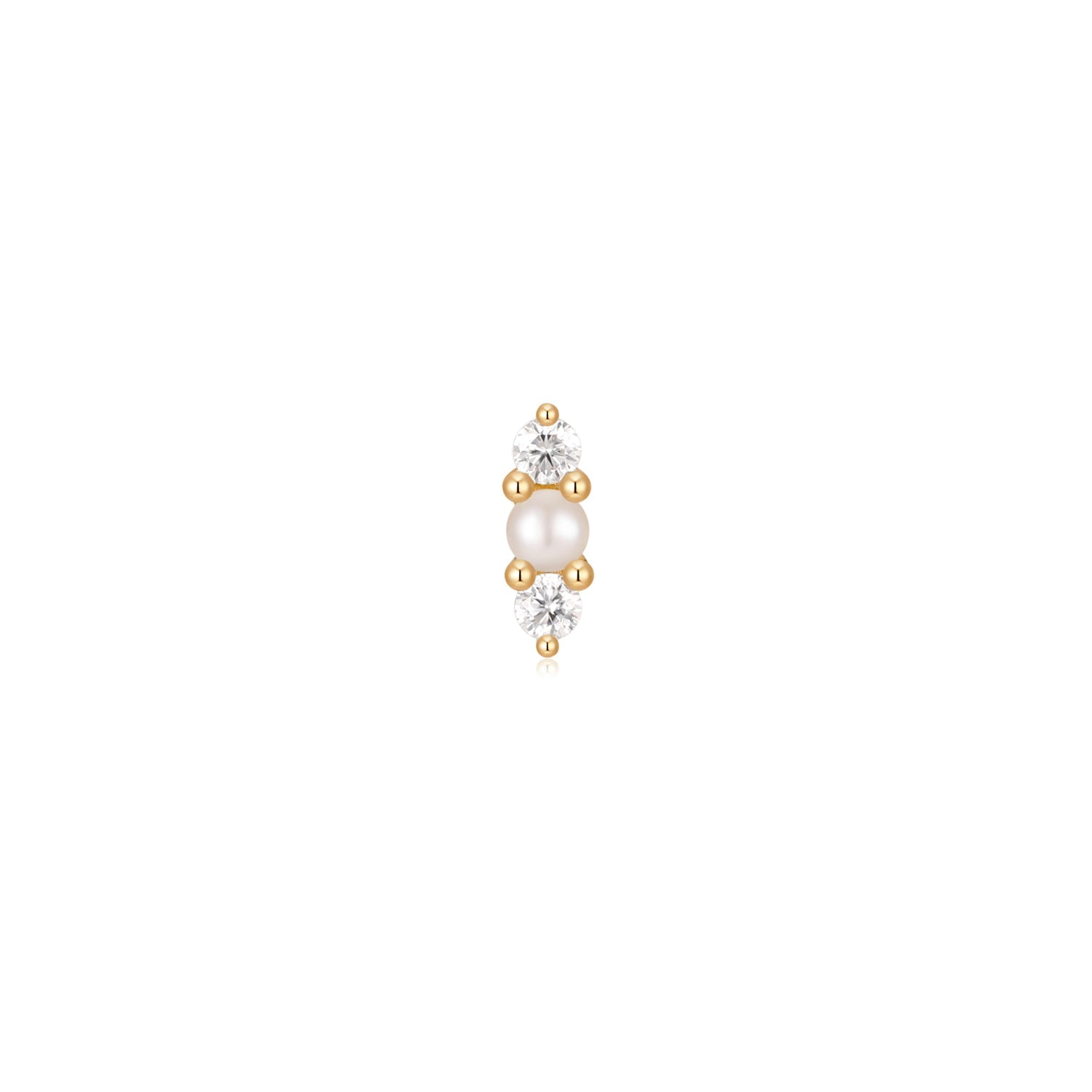 Cloud Nine - Freshwater Pearl & Moissanite Threadless End | Ember Jewelry