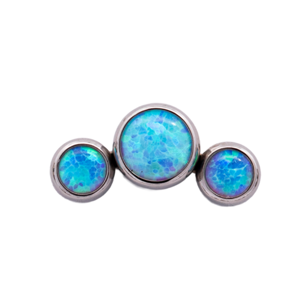 Titanium Threadless Triple Gem Crescent Cluster End by Junipurr Jewelry