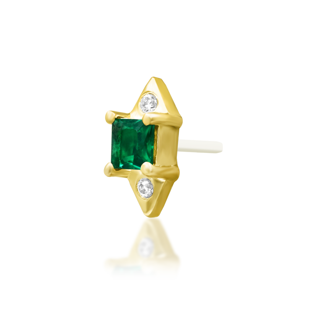 Sylvian - Emerald Green Threadless End | Junipurr Jewelry