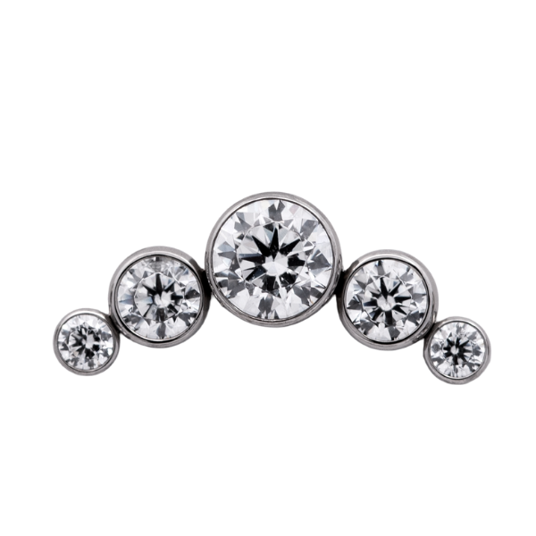 Titanium Threadless Cubic Zirconia Cluster End by Junipurr Jewelry