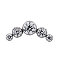 Titanium Threadless Cubic Zirconia Cluster End by Junipurr Jewelry