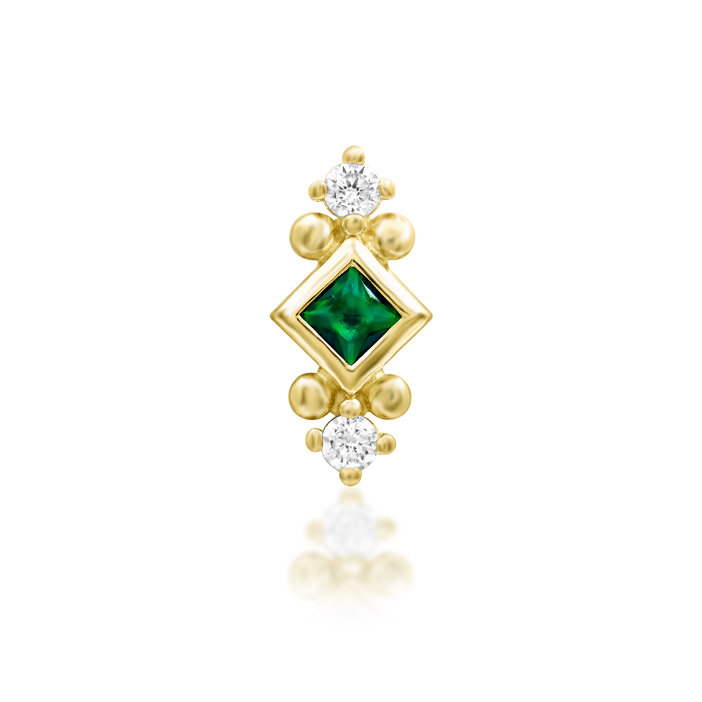Kadir - Emerald Green Threadless End | Junipurr Jewelry