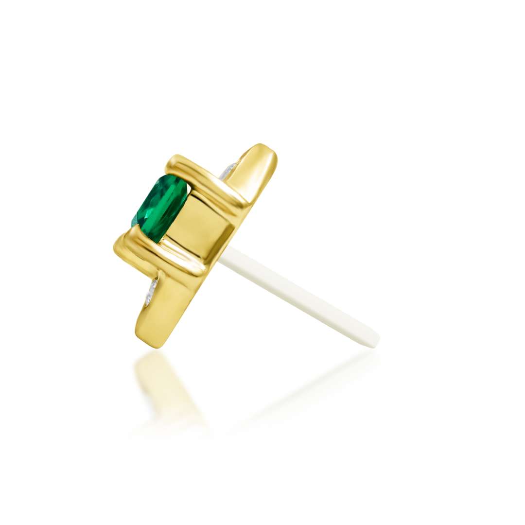 Sylvian - Emerald Green Threadless End | Junipurr Jewelry