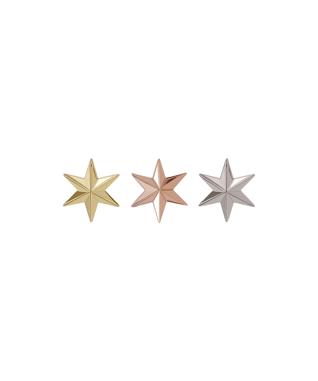 IN STOCK | Anatometal '3D Star' - 18K Yellow Gold Threadless End & Labret