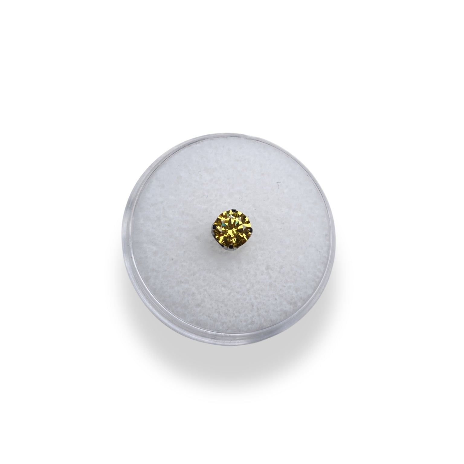 IN STOCK | Titanium Threadless Earring - Daffodil Yellow Brilliant Cut Cubic Zirconia 5mm by Junipurr Jewelry