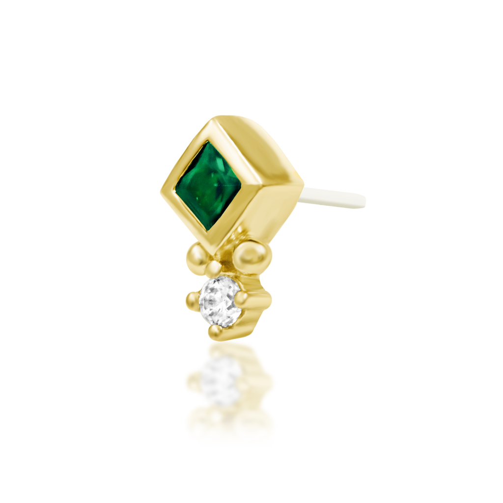 Oran - Emerald Green Threadless End | Junipurr Jewelry