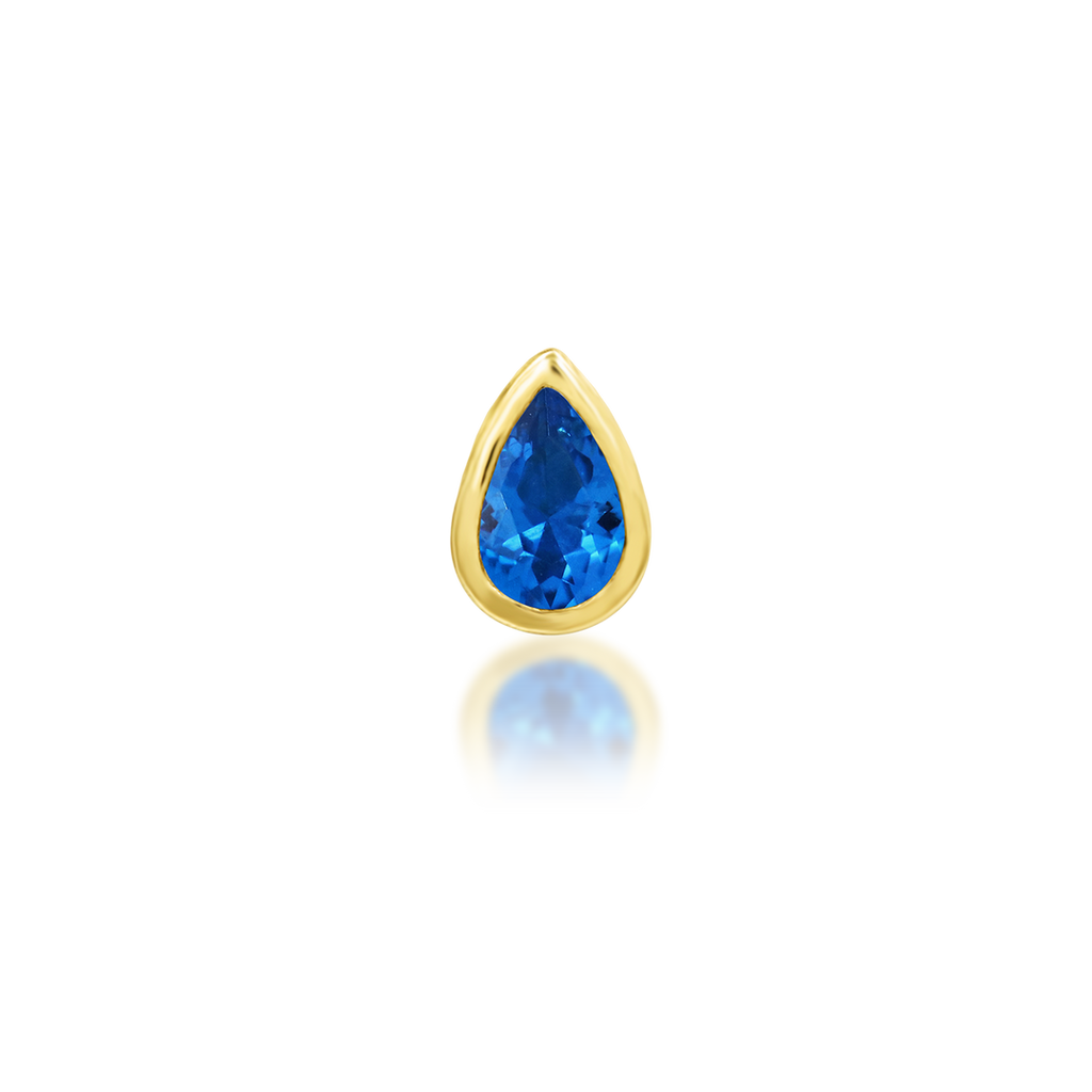 QUICK SHIP | 14K Gold 'Mary' Teardrop End & Titanium Threadless Labret Post by Junipirr Jewelry