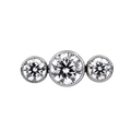 Titanium Threadless Triple Gem Cluster End by Junipurr Jewelry