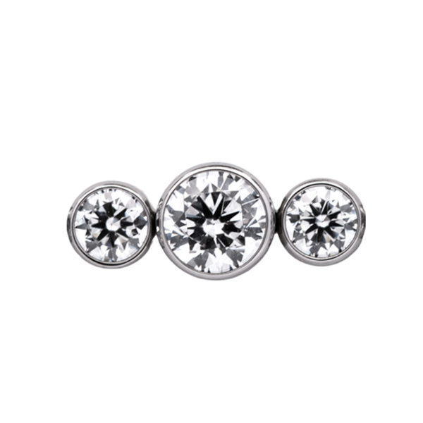 Titanium Threadless Triple Gem Cluster End by Junipurr Jewelry