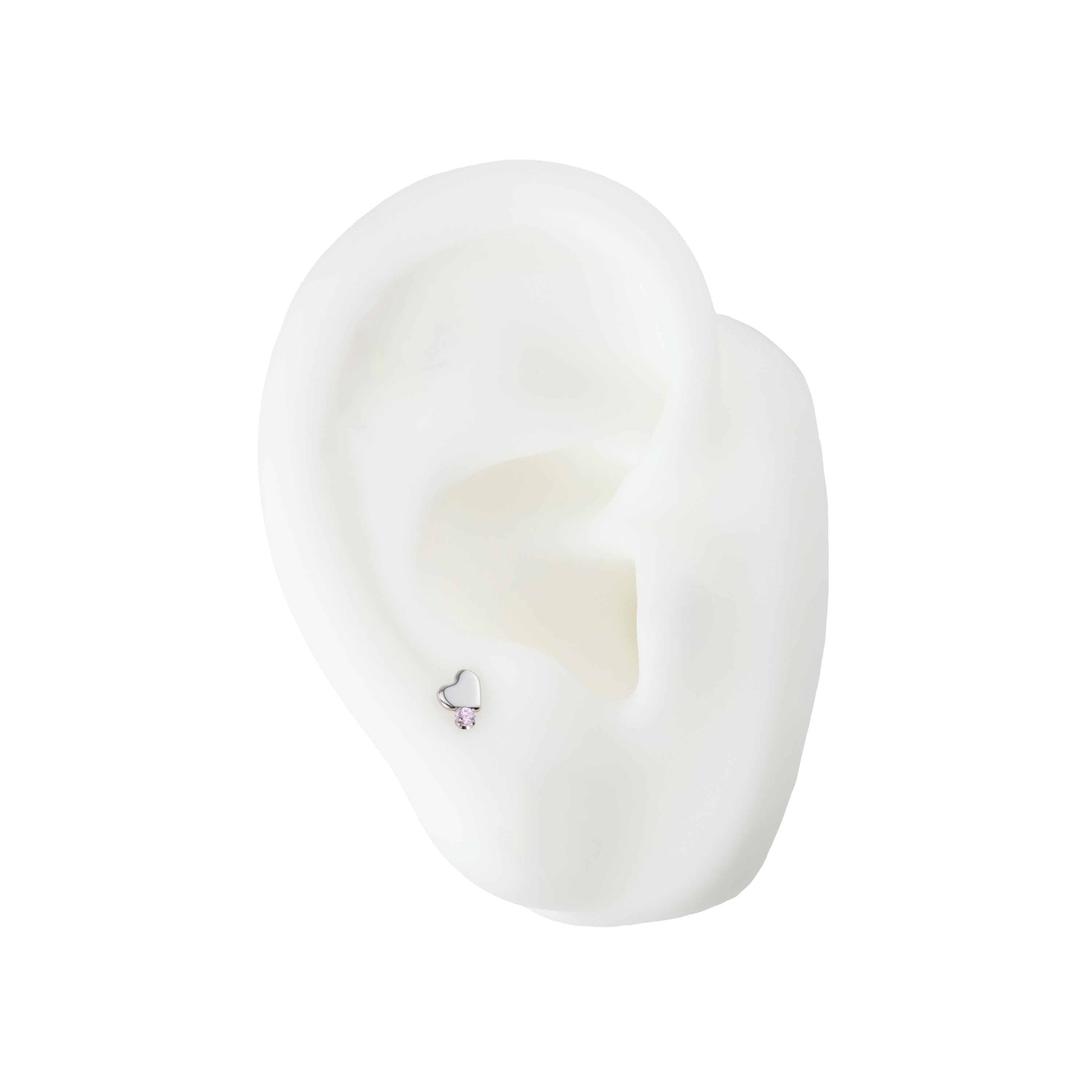 IN STOCK | Polished Gem Heart Threadless End | Canasteel