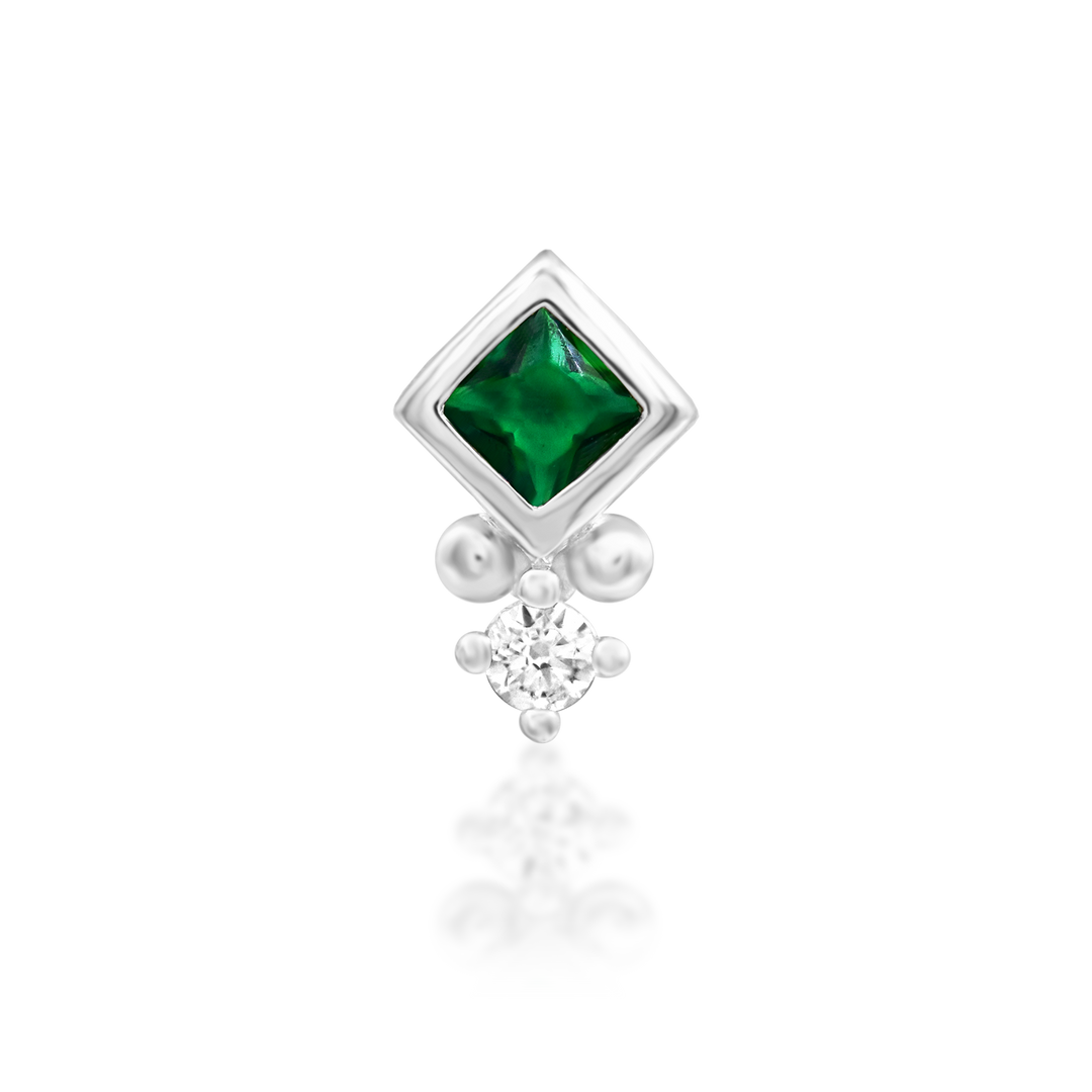 Oran - Emerald Green Threadless End | Junipurr Jewelry