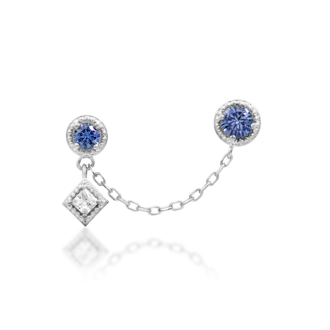 QUICK SHIP | "Finery" (Tanzanite) Double Threadless Chain Ends