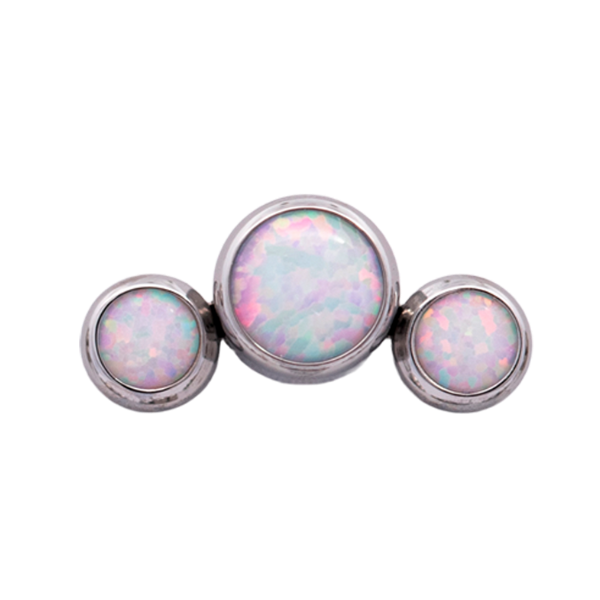 Titanium Threadless Triple Gem Crescent Cluster End by Junipurr Jewelry