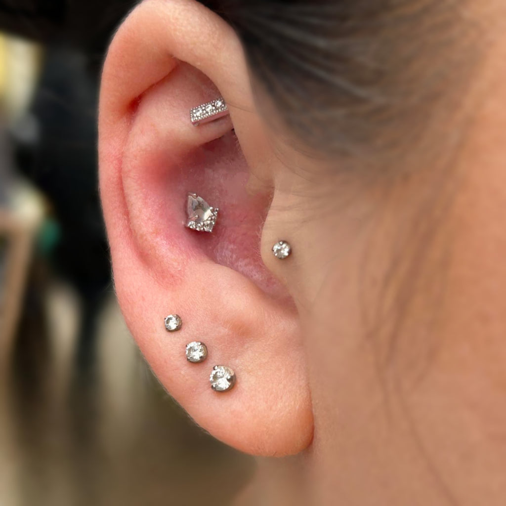 IN STOCK | Threadless Prong Set Cubic Zirconia End | Junipurr Jewelry