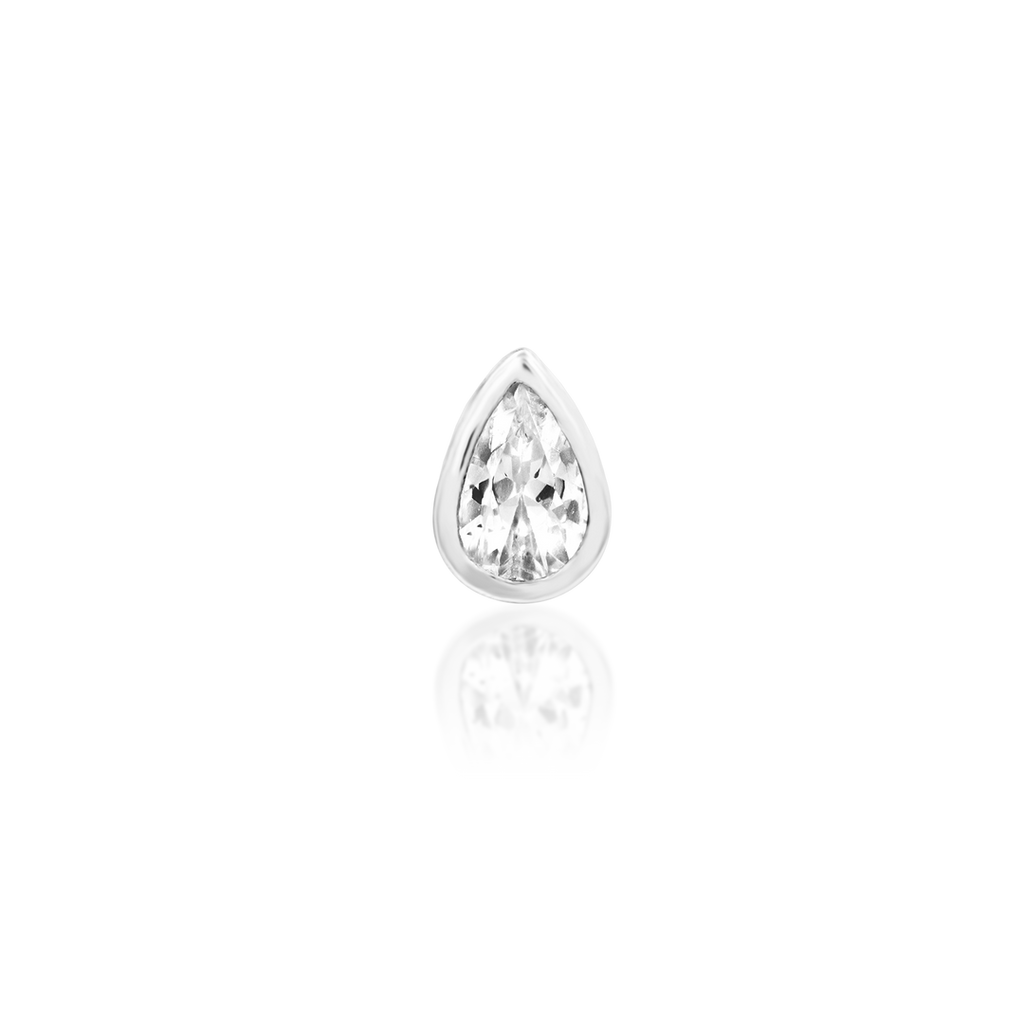 QUICK SHIP | 14K Gold 'Mary' Teardrop End & Titanium Threadless Labret Post by Junipirr Jewelry