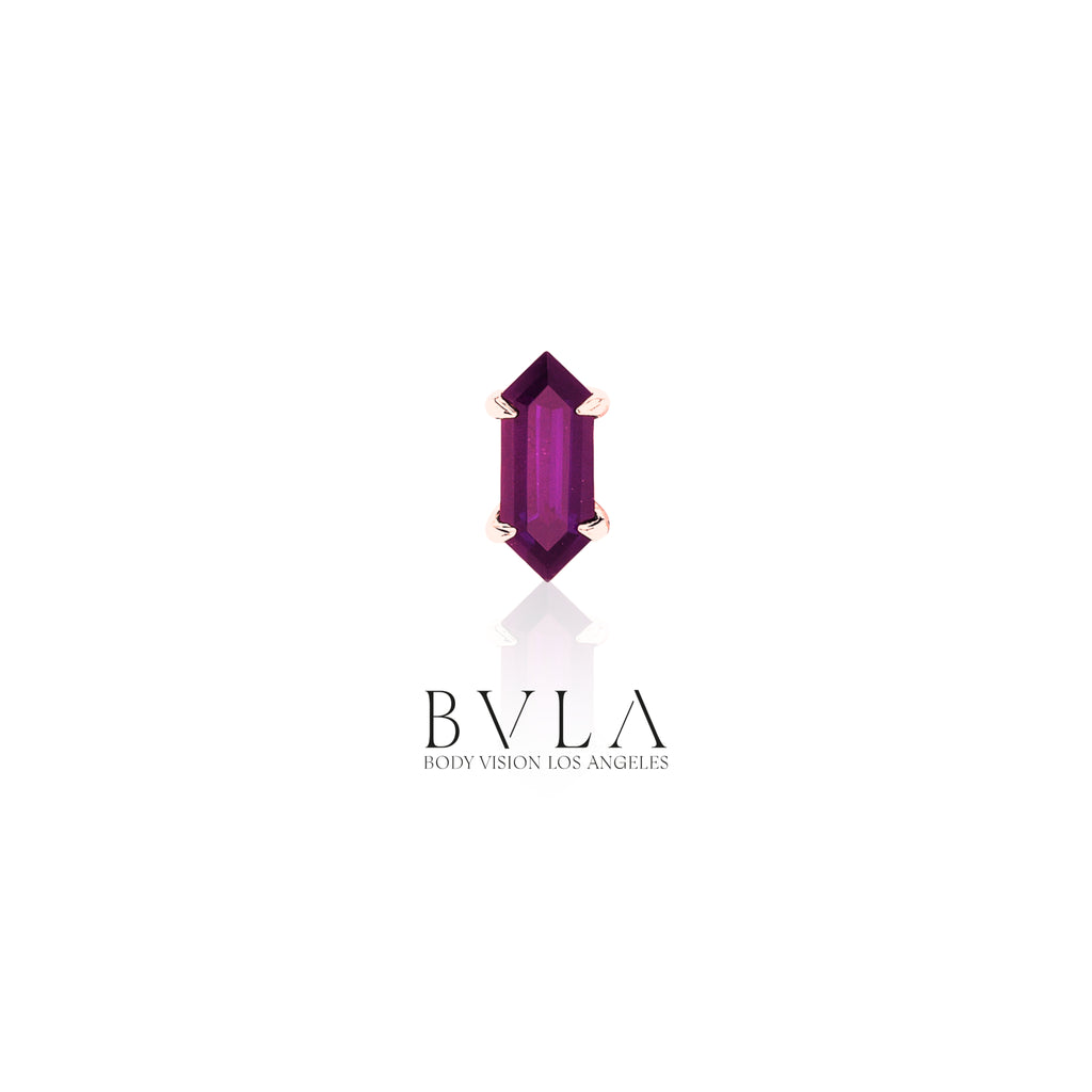 "Deco" Claw Prong - Rhodolite - Threaded End by BVLA Jewelry