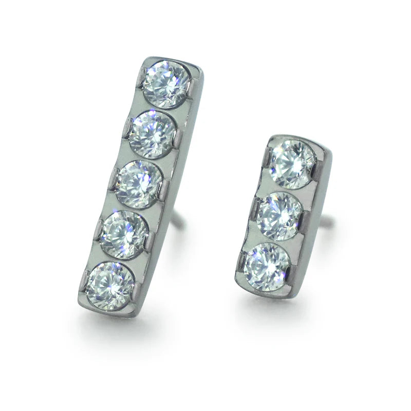 Polished Titanium Gem Bar by Neometal  *Threadless*