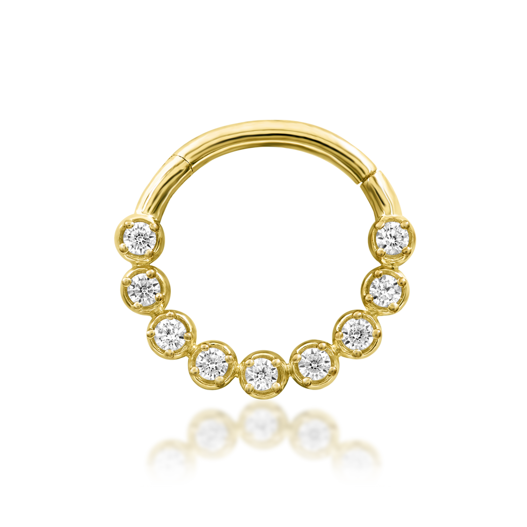 Aziza | Solid 14K Yellow or White Gold Clicker Ring by Junipurr Jewelry | QUICK SHIP