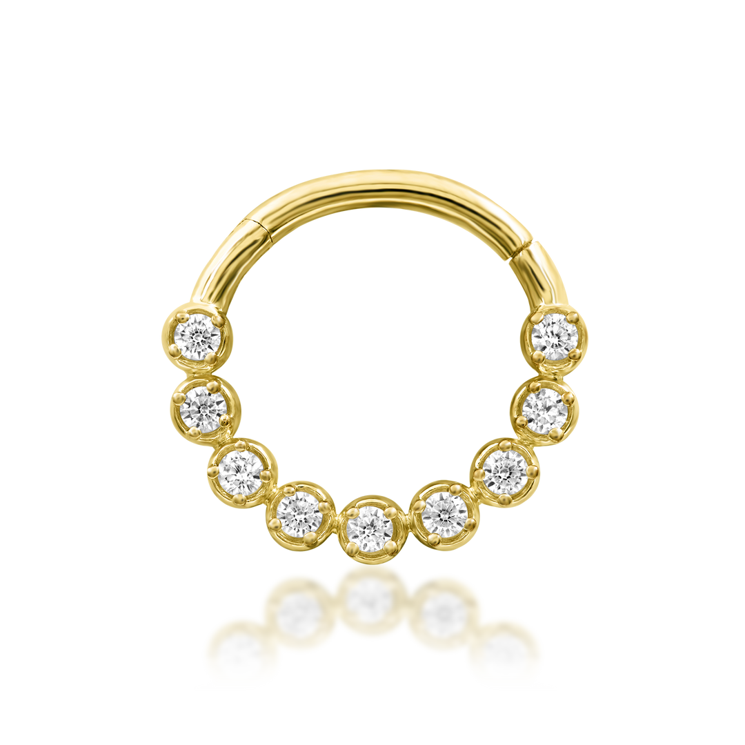 Aziza | Solid 14K Yellow or White Gold Clicker Ring by Junipurr Jewelry | QUICK SHIP