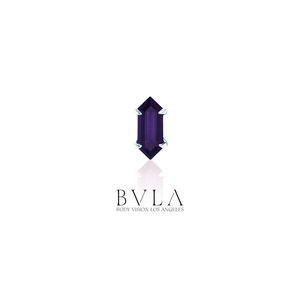 "Deco" Claw Prong - Amethyst (5x2mm) - Threaded End | BVLA Jewelry