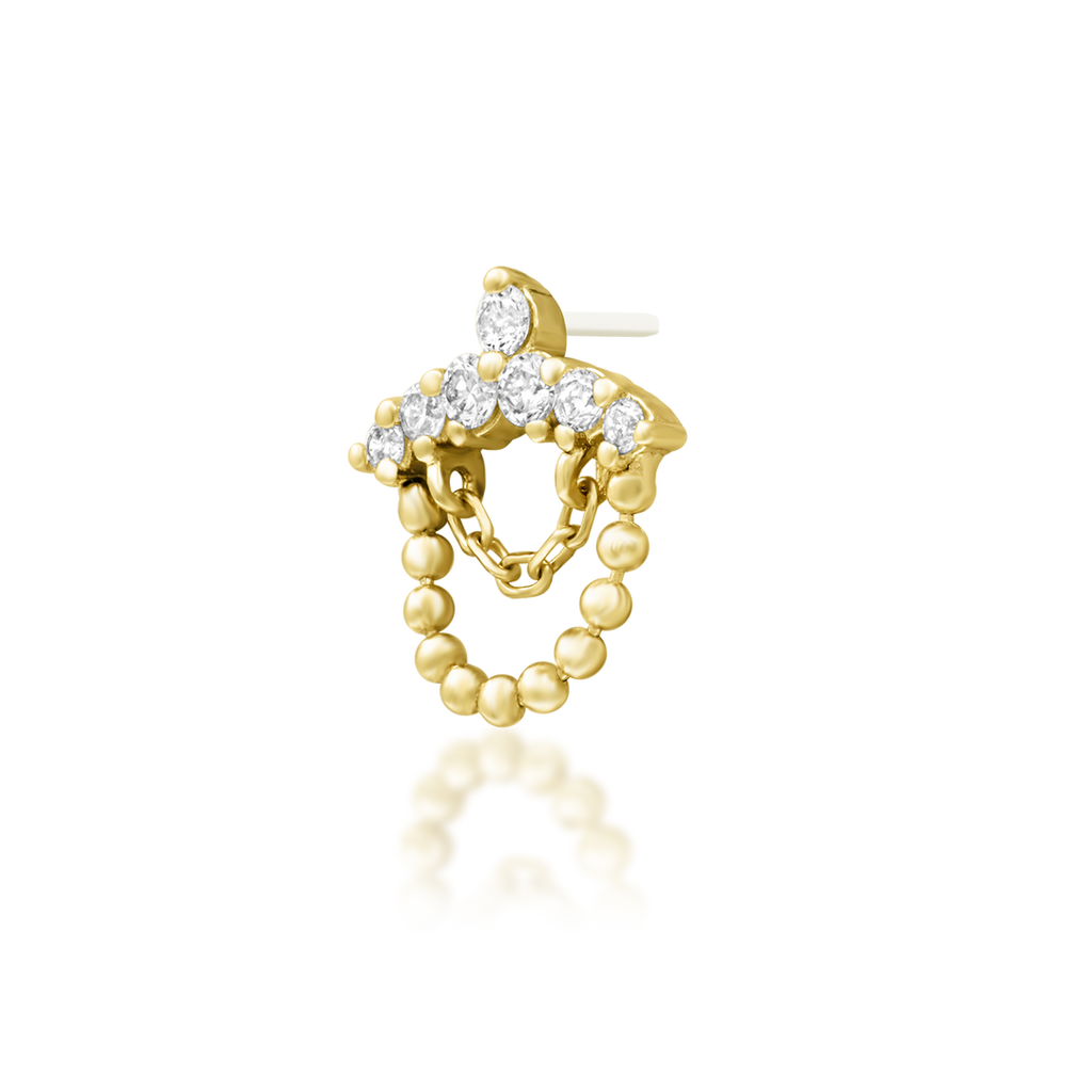 QUICK SHIP | 14K Gold Ninette End & Titanium Threadless Labret Post by Junipirr Jewelry