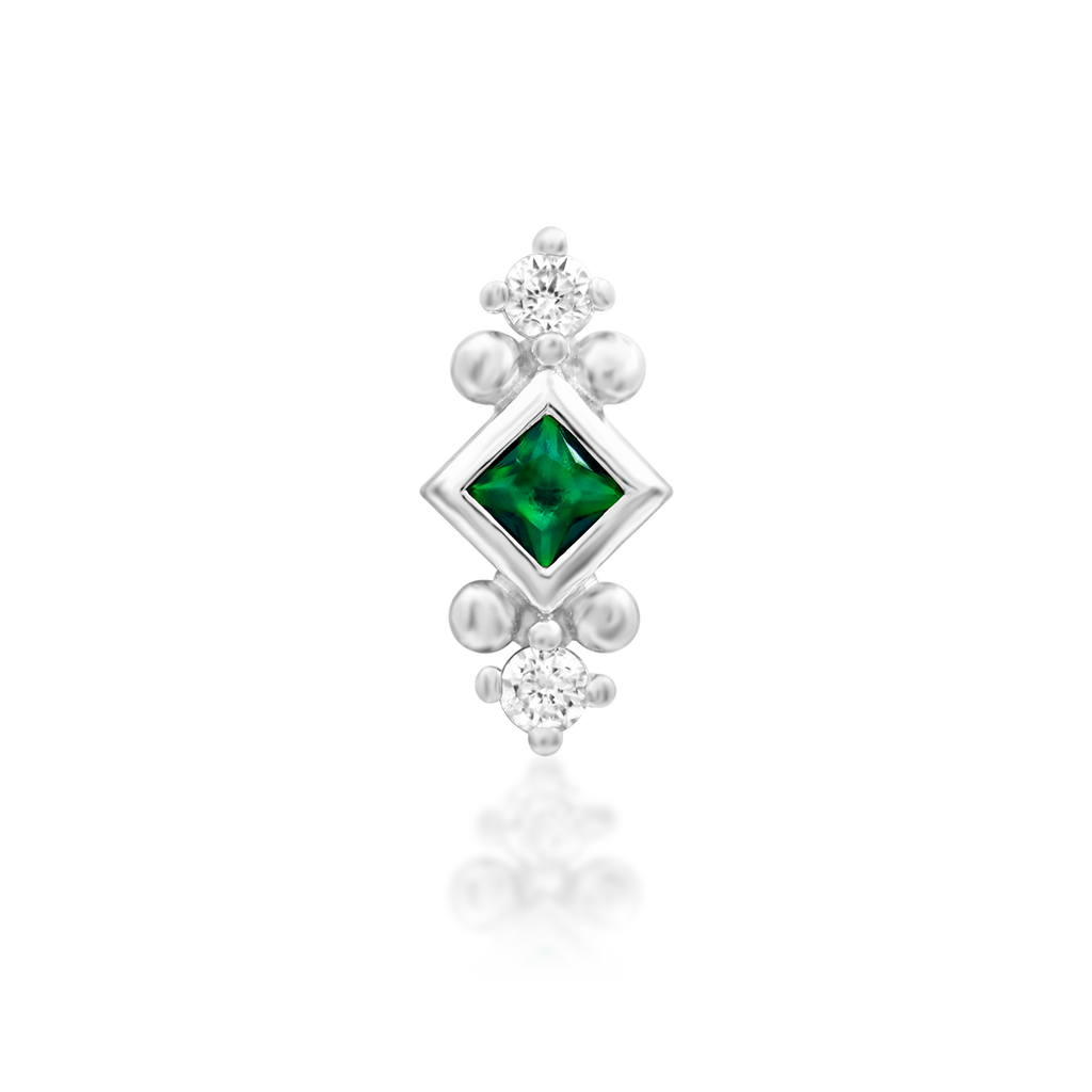Kadir - Emerald Green Threadless End | Junipurr Jewelry
