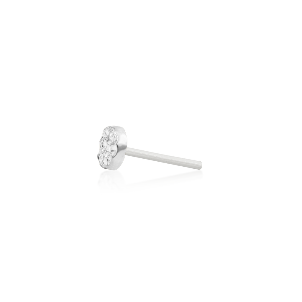QUICK SHIP | 14K Gold Hammered Disk Threadless End & Titanium Labret Post by Junipirr Jewelry