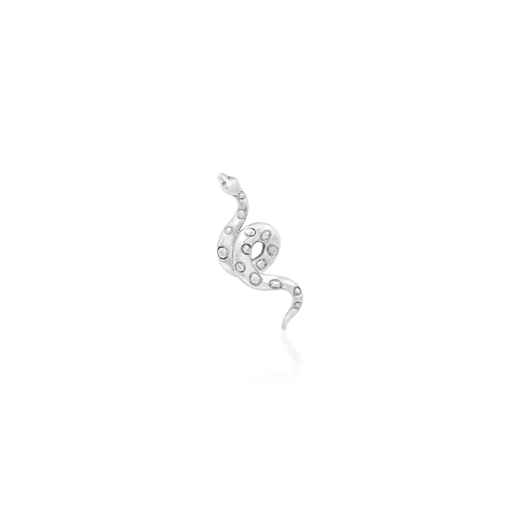 QUICK SHIP | 14K Gold Textured Snake & Titanium Threadless Labret by Junipurr Jewelry