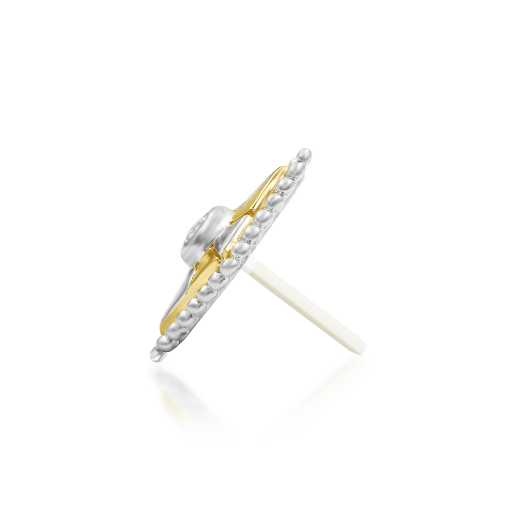"Arete"— Yellow & White Gold |  Junipurr Jewelry