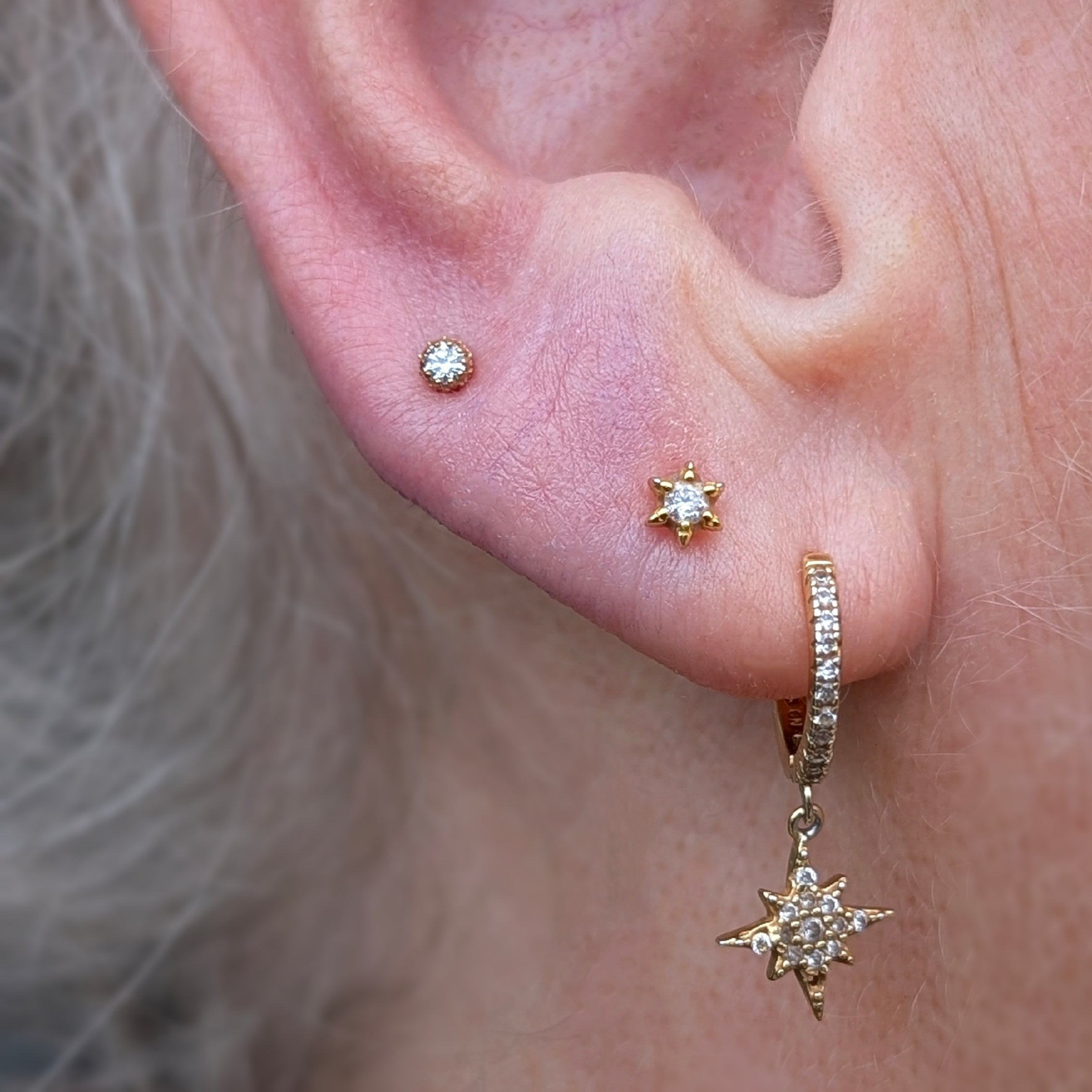 IN STOCK | Anatomal Tri-Beaded Brilliant Cut Cubic Zirconia - Threadless