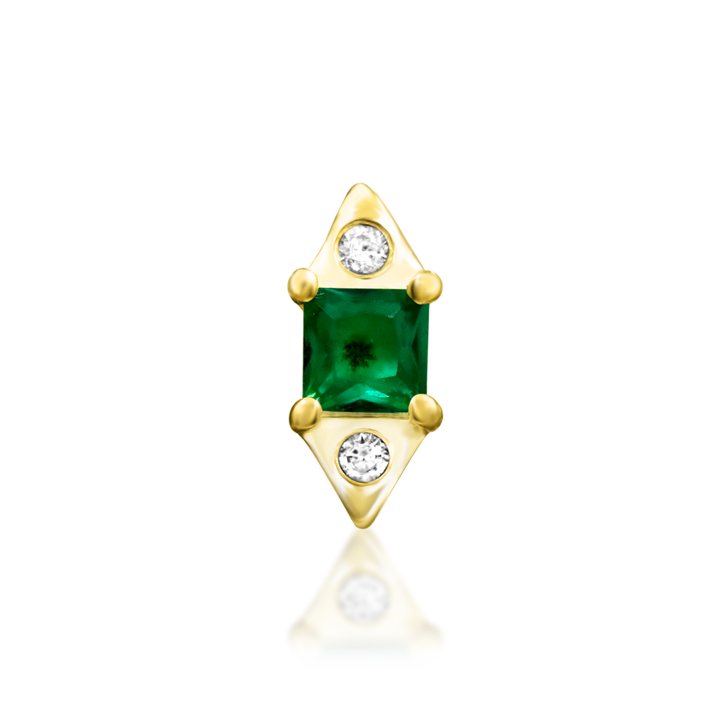 Sylvian - Emerald Green Threadless End | Junipurr Jewelry