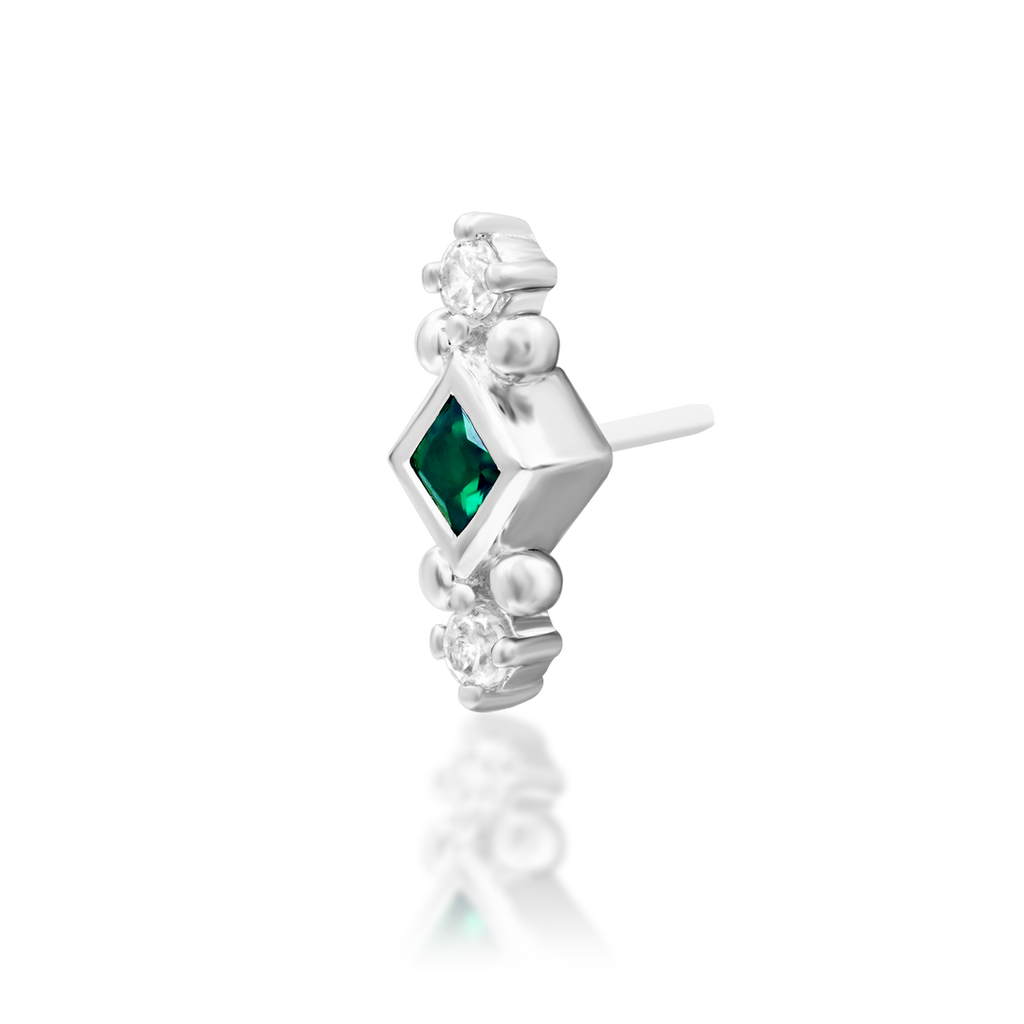 Kadir - Emerald Green Threadless End | Junipurr Jewelry