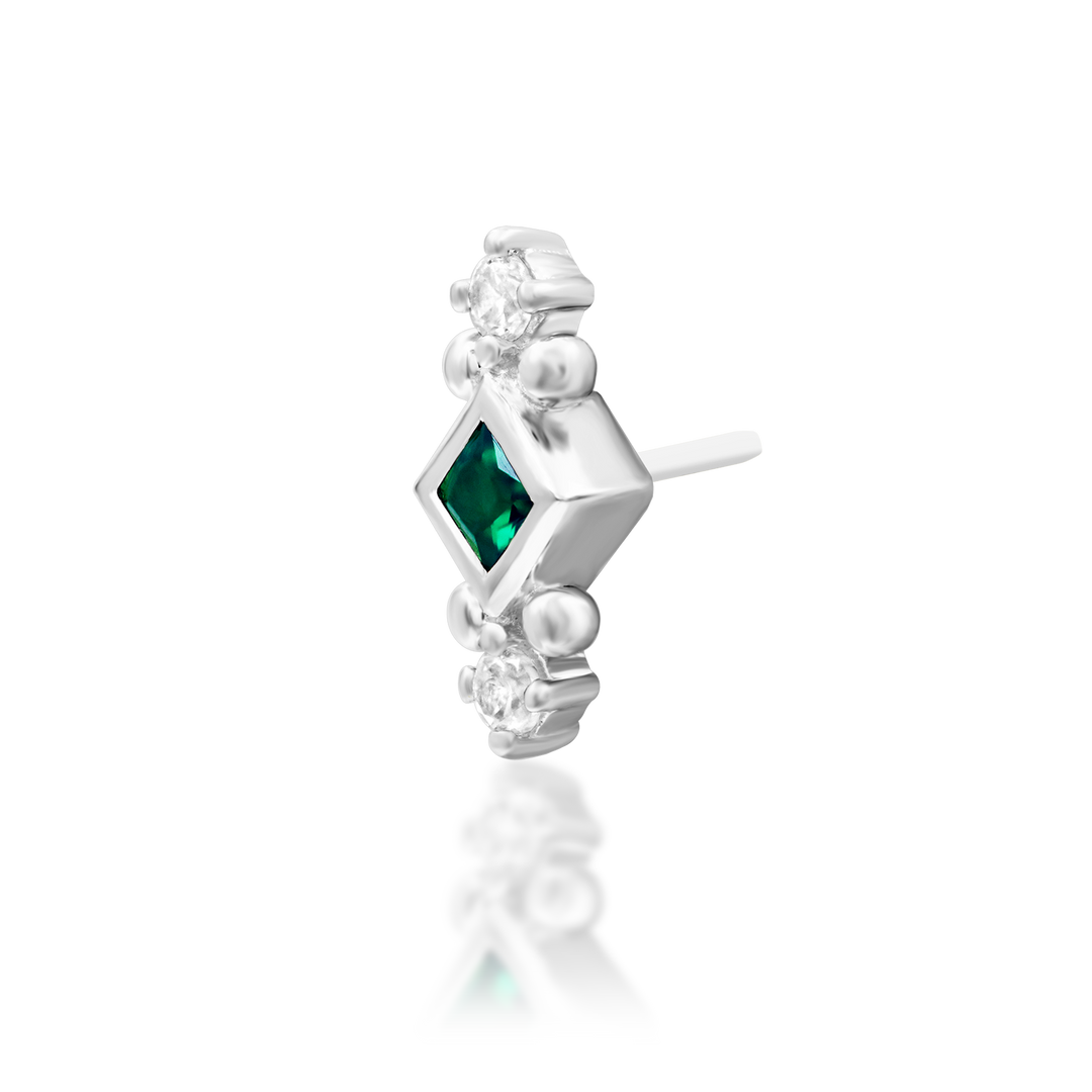 Kadir - Emerald Green Threadless End | Junipurr Jewelry