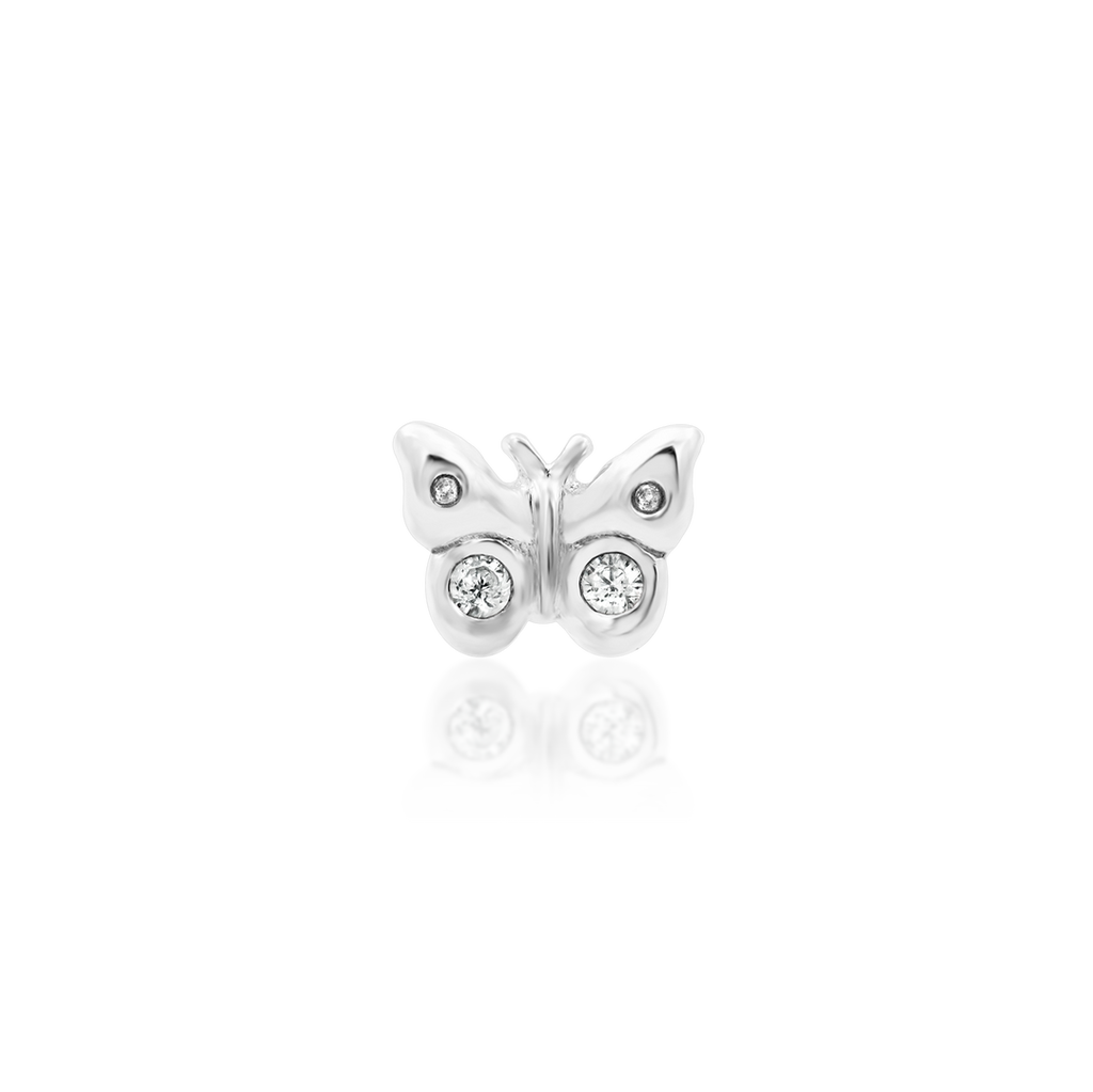 QUICK SHIP | 14K Gold Mini Butterfly Threadless End & Titanium Labret Post by Junipirr Jewelry