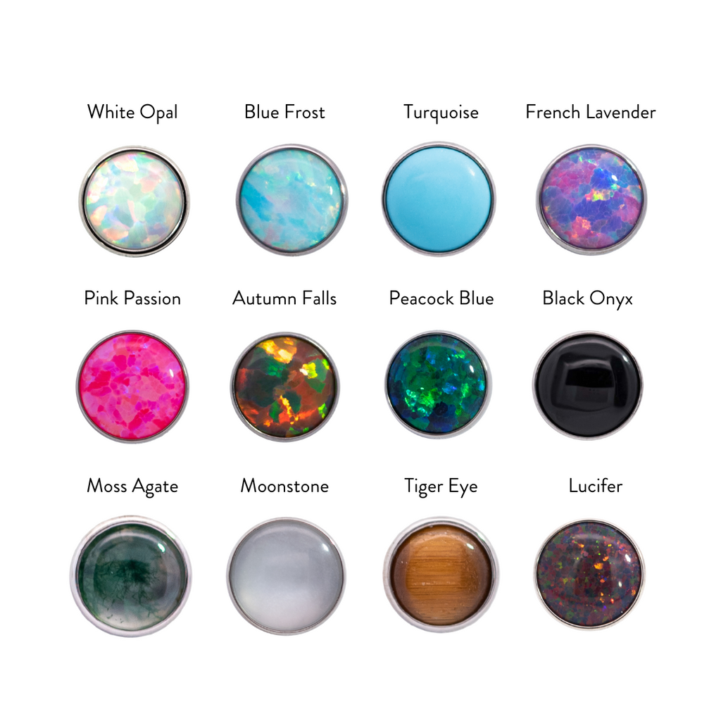 IN STOCK | Bezel-set Opal & Gemstone Cabochon Ends | Junipurr Jewelry