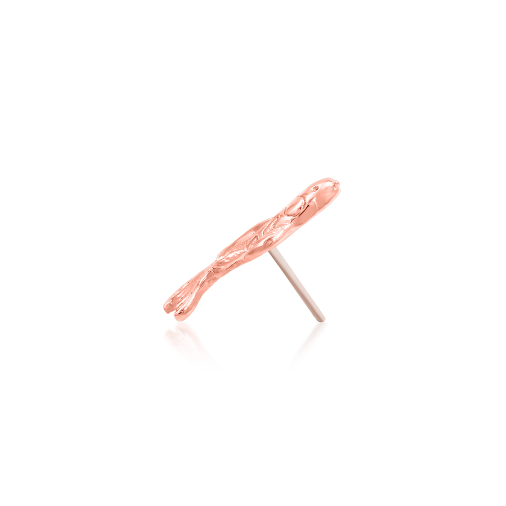 QUICK SHIP | 14K Gold Koi Fish End & Titanium Threadless Labret Post by Junipirr Jewelry