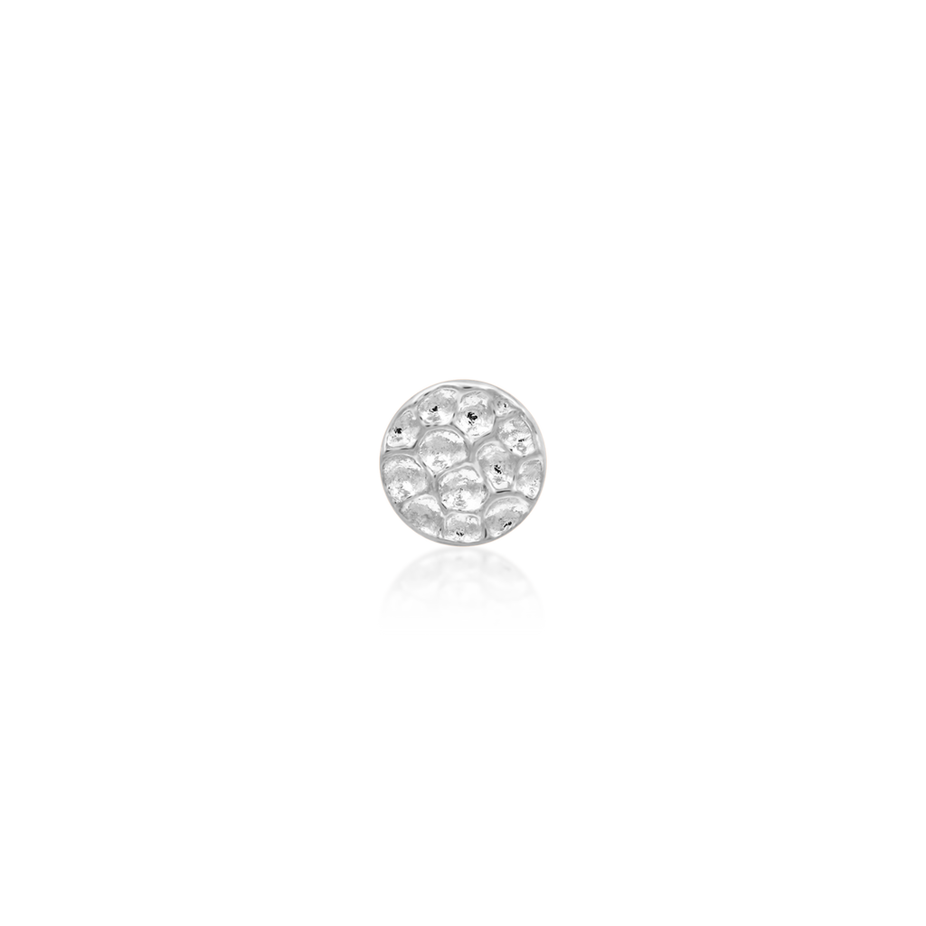QUICK SHIP | 14K Gold Hammered Disk Threadless End & Titanium Labret Post by Junipirr Jewelry