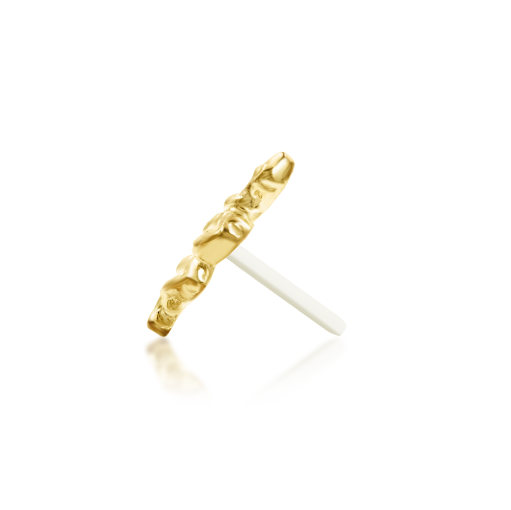 QUICK SHIP | 14K Hammered Snake End & Titanium Threadless Labret Post by Junipirr Jewelry