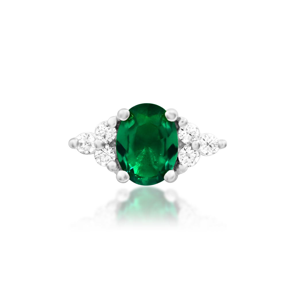 Harial - Emerald Green Threadless End | Junipurr Jewelry