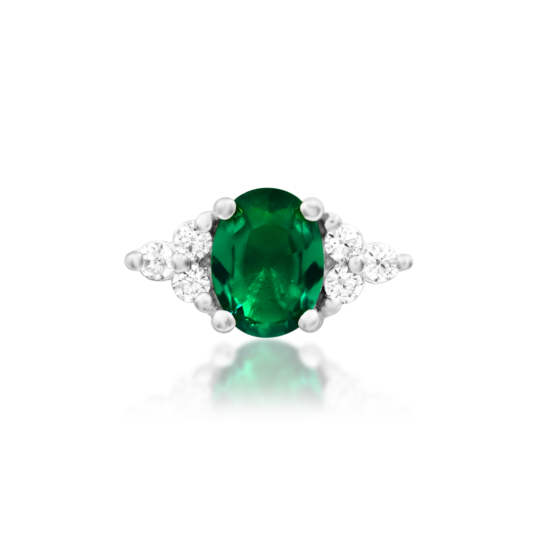 Harial - Emerald Green Threadless End | Junipurr Jewelry